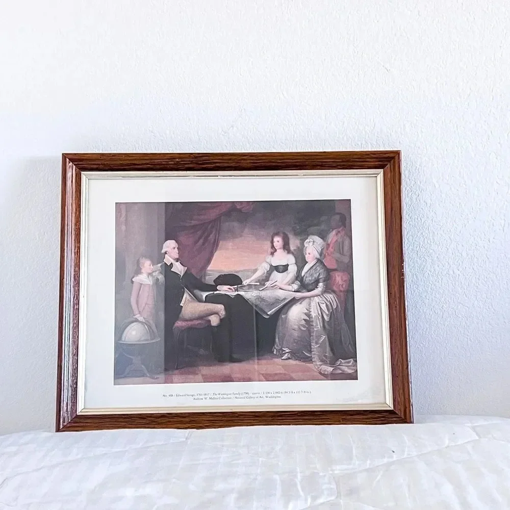 The Washington‎ Family by Edward Savage Vintage MCM Art Print Framed 16